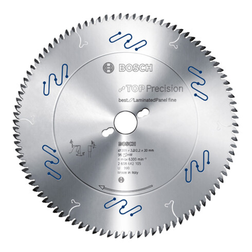Lame de scie circulaire Bosch Top Precision Meilleur pour panneau stratifié Fin 350x30x3,5 mm 108