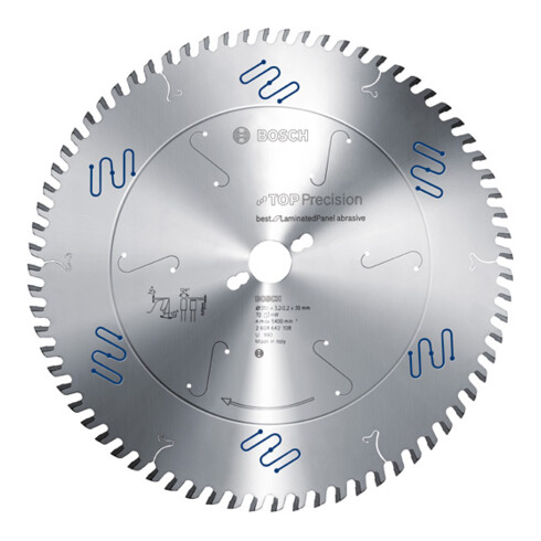 Lame de scie circulaire Bosch Top Precision Meilleure pour panneau stratifié Abrasif 350x30x3.2 mm 72