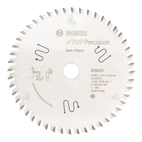 Lame de scie circulaire Bosch Top Precision Universal Pour tronçonneuses à onglet et à panneaux