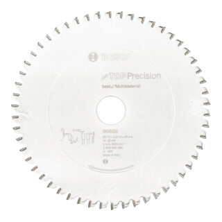 Lame de scie circulaire Bosch Top Precision Universal Pour tronçonneuses à onglet et à panneaux