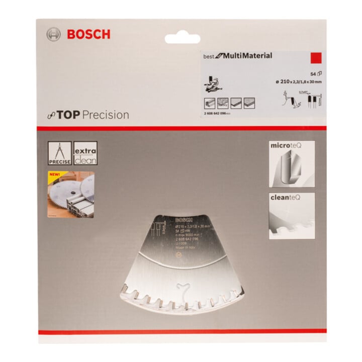 Lame de scie circulaire Bosch Top Precision Top Precision Best pour matériaux multiples 210 x 30 x 2,3 mm 54