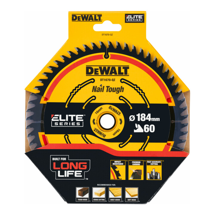 Lame de scie circulaire DEWALT ELITE 184/16 mm 60Z