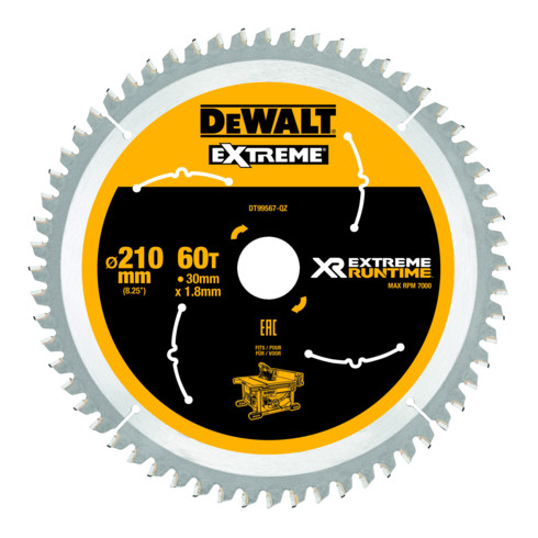 Lame de scie circulaire DEWALT fixe 210/30 mm 60WZ/FZ DT99567-QZ