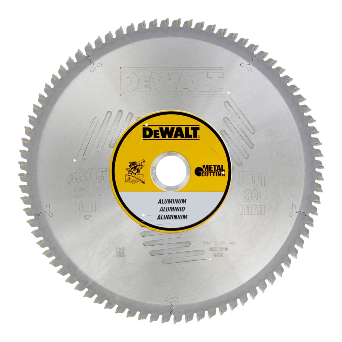 Lame de scie circulaire DEWALT fixe 305/30 mm 80TFZ DT1916-QZ