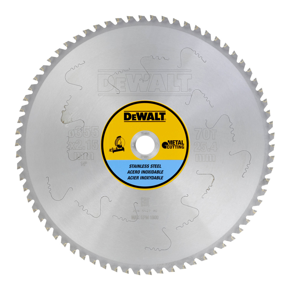 Lame de scie circulaire DEWALT fixe 355/25,4 mm 70TFZ DT1921-QZ