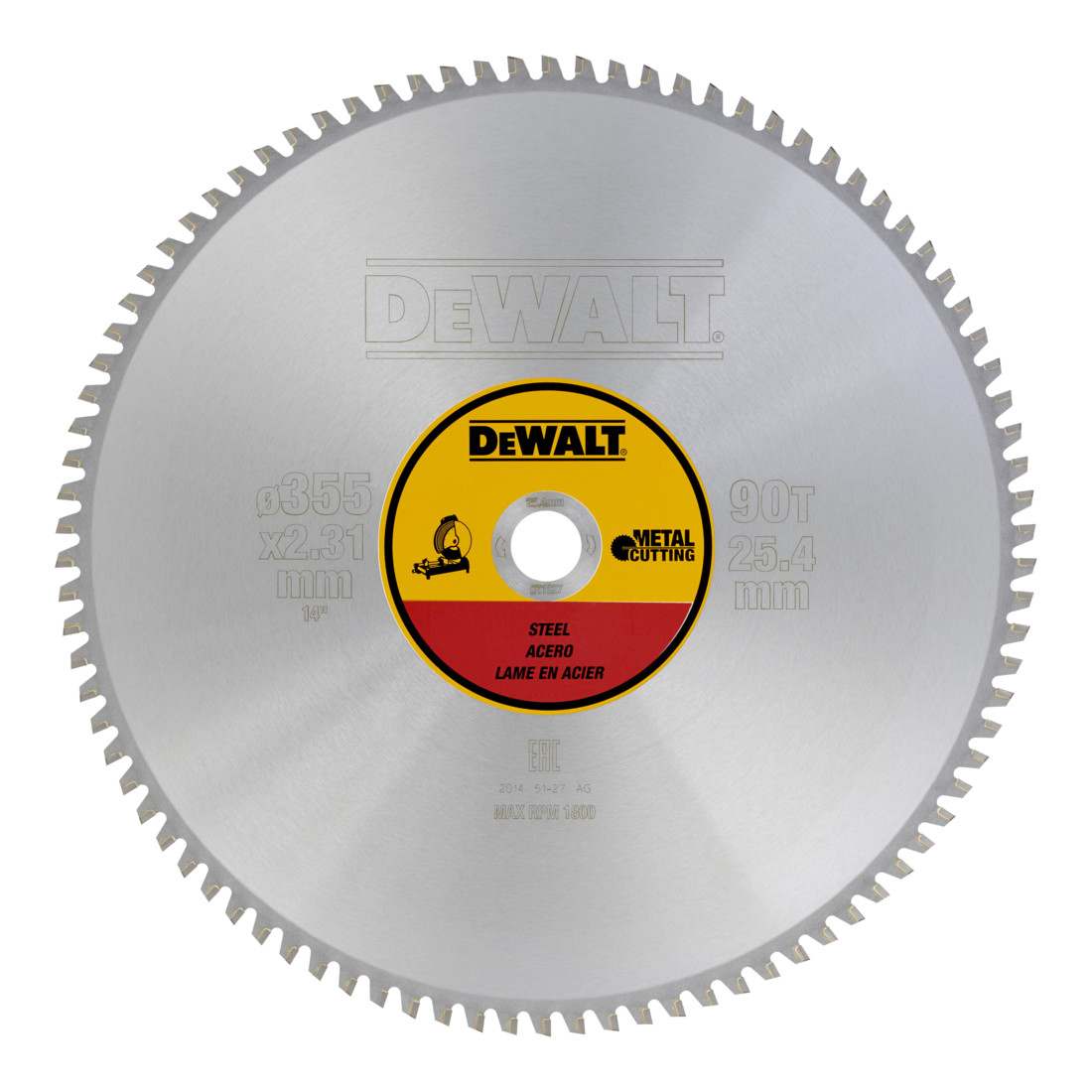 Lame de scie circulaire DEWALT fixe 355/25,4 mm 90TFZ DT1927-QZ