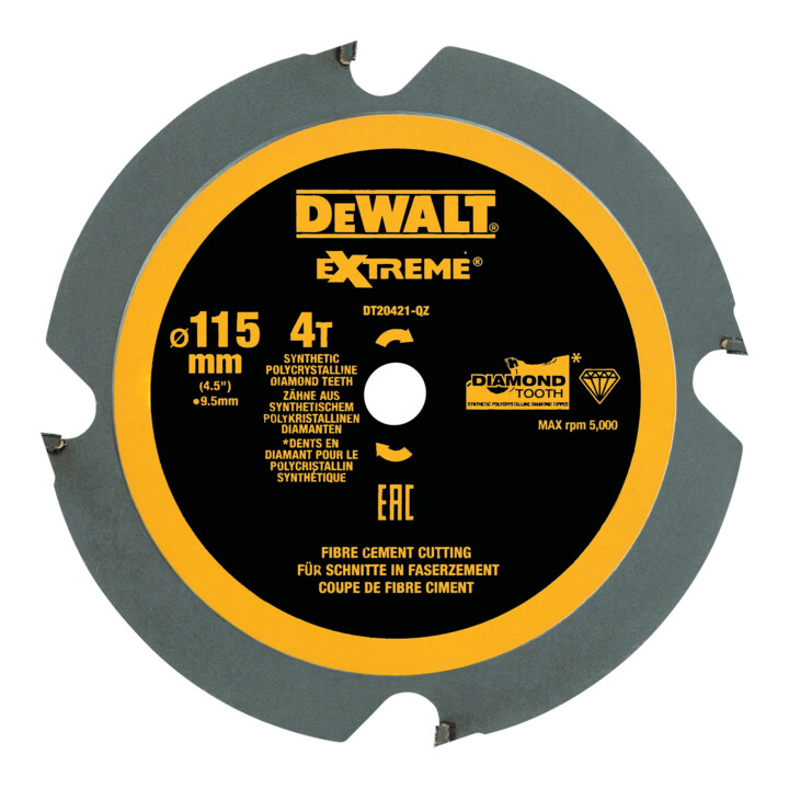 Lame de scie circulaire DEWALT PCD pour scies circulaires portatives sans fil, 115x9,5mm, 4Z DT20421-QZ