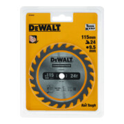 Lame de scie circulaire DEWALT TCT/HM pour scies circulaires portatives sans fil, 115x9,5mm, 24WZ DT20420-QZ-5