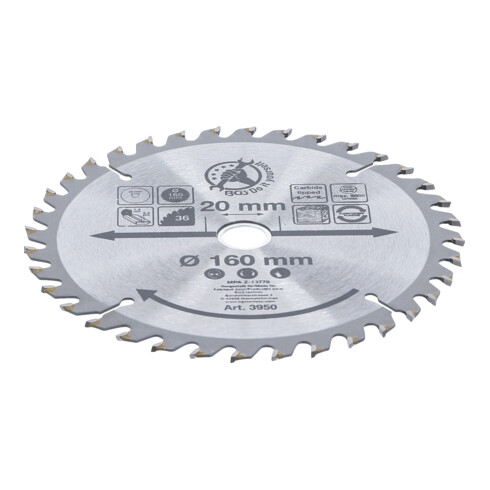 Lame de scie circulaire en métal dur Ø 160 x 20 x 2,4 mm 36 dents BGS Do it yourself