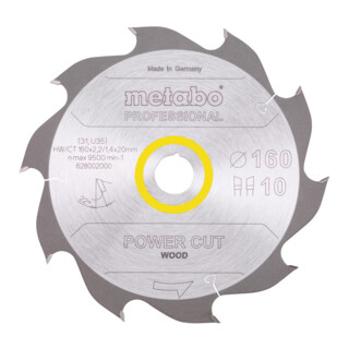 Lame de scie circulaire Metabo "power cut wood", professionnelle de qualité, pour scies circulaires portatives