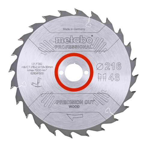 Lame de scie circulaire Metabo HW/CT 216 x 30 x 2,4/1,8