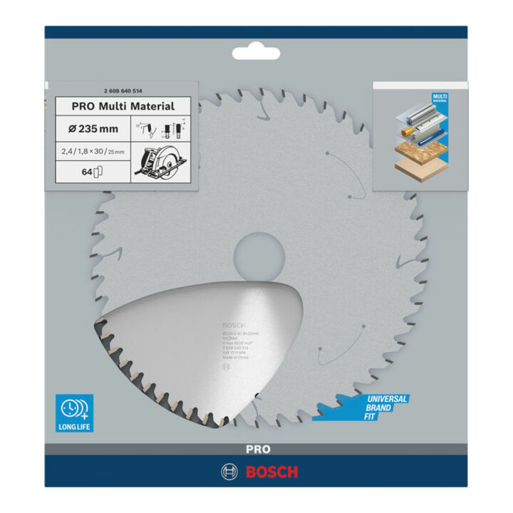 Lame de scie circulaire Multi Material 235 x 30/25 x 2,4 mm; 64