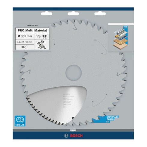 Lame de scie circulaire Multi Material 305 x 30 x 3,2 mm; 96