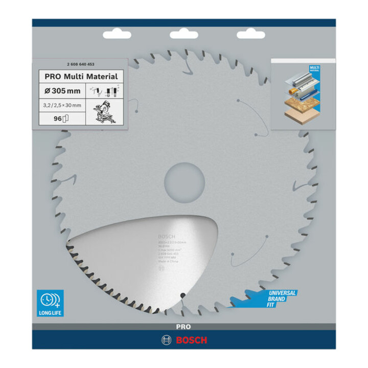 Lame de scie circulaire Multi Material 305 x 30 x 3,2 mm; 96