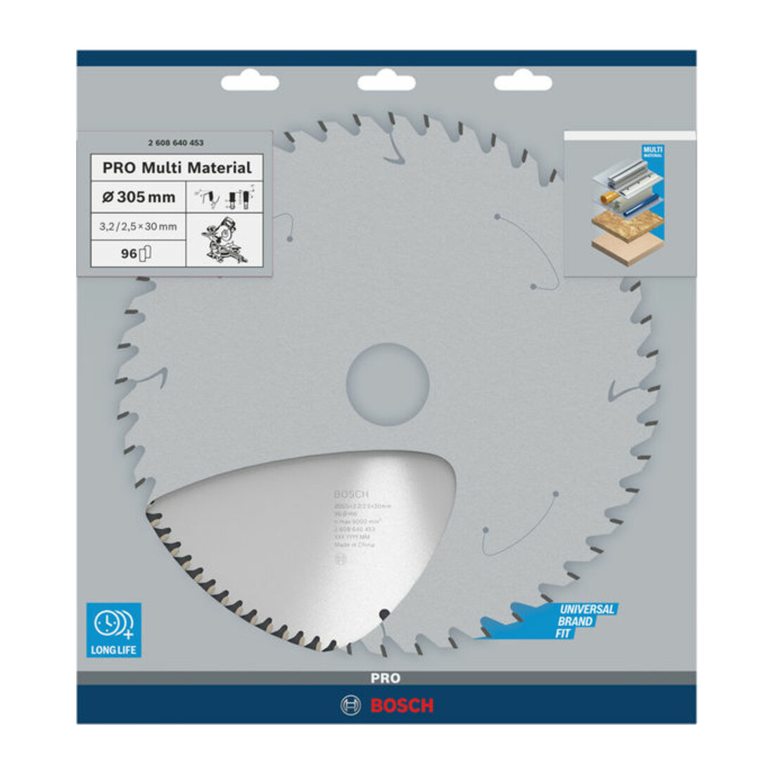 Lame de scie circulaire Multi Material 305 x 30 x 3,2 mm; 96