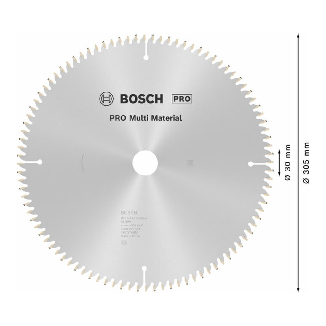 Lame de scie circulaire Multi Material 305 x 30 x 3,2 mm; 96
