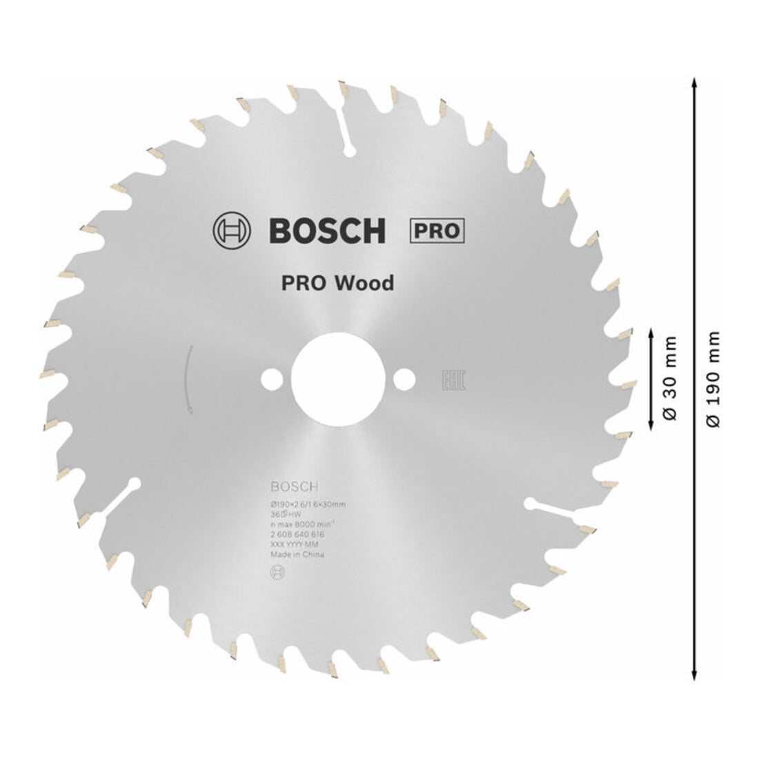 Lame de scie circulaire Optiline Wood 190 x 30 x 2,6 mm, 36