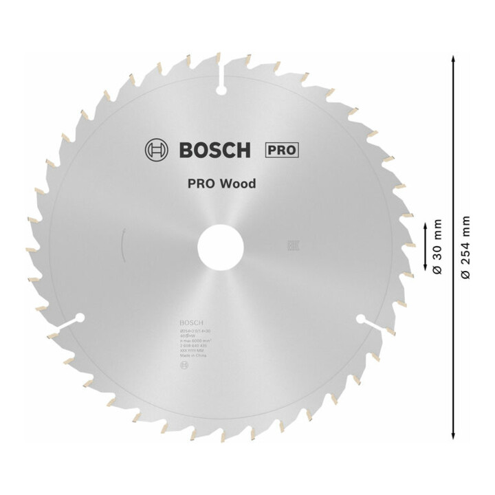 Lame de scie circulaire Optiline Wood 254 x 30 x 2,0 mm, 40