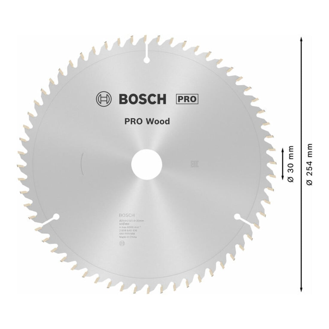 Lame de scie circulaire Optiline Wood 254 x 30 x 2,0 mm, 60