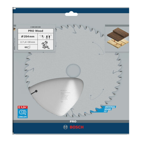 Lame de scie circulaire Optiline Wood 254 x 30 x 2,0 mm, 60