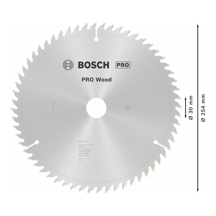Lame de scie circulaire Optiline Wood 254 x 30 x 2,0 mm, 60