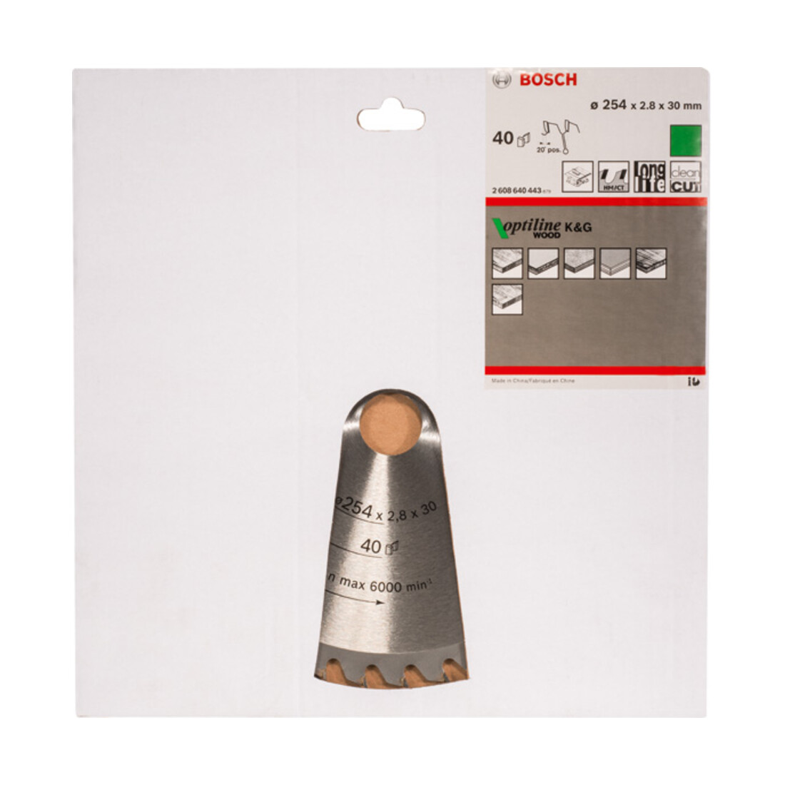 Lame de scie circulaire Optiline Wood 254 x 30 x 2,8 mm, 40