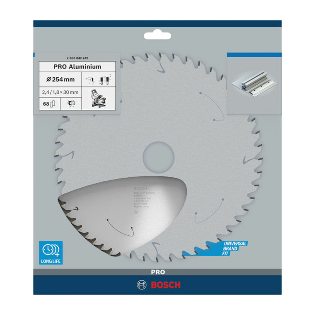 Lame de scie circulaire Standard for Aluminium Bosch, 254 x 30, 68 dents