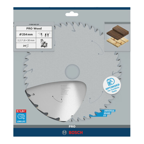 Lame de scie circulaire Standard for Wood Bosch, 254 x 30, 24 dents