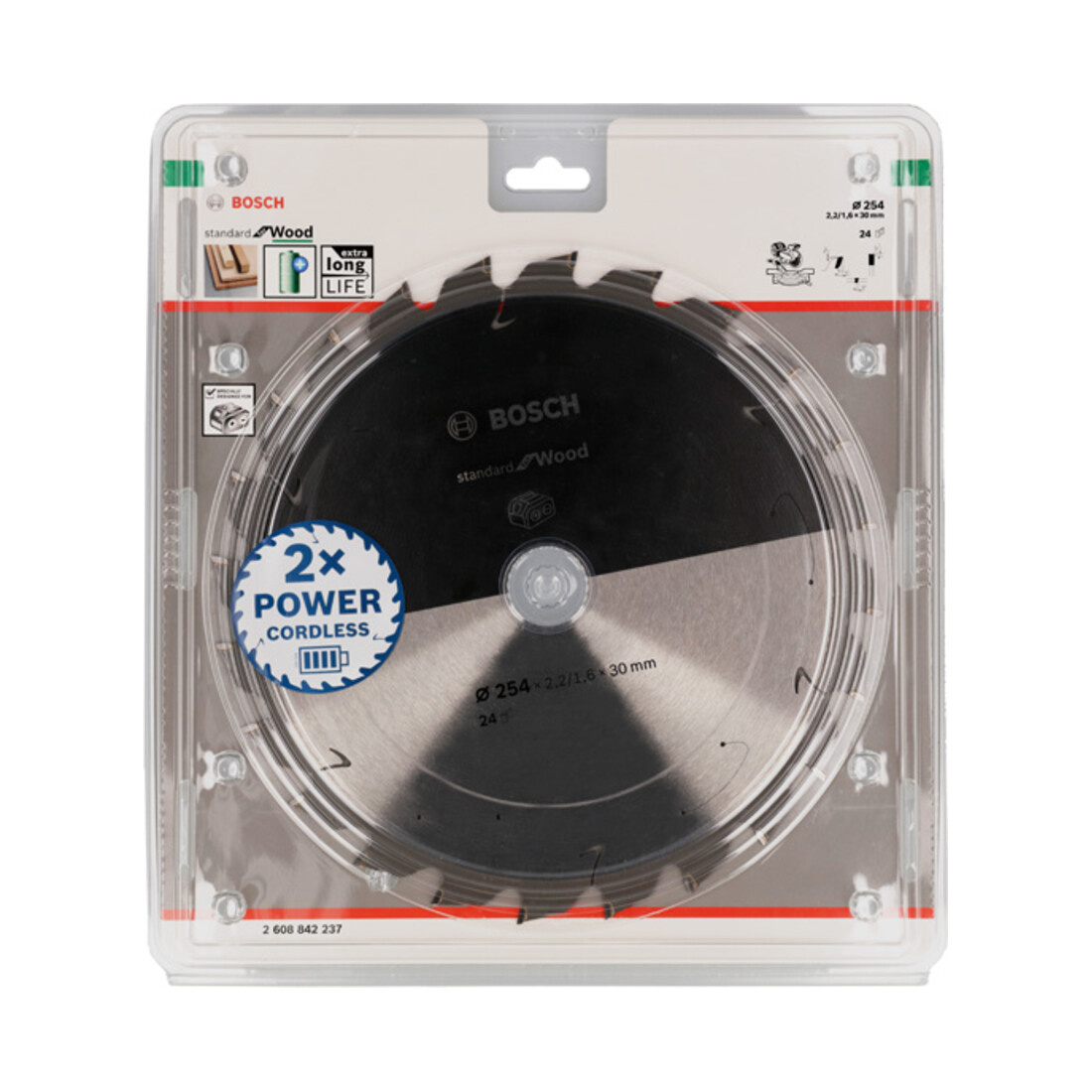 Lame de scie circulaire Standard for Wood Bosch, 254 x 30, 24 dents
