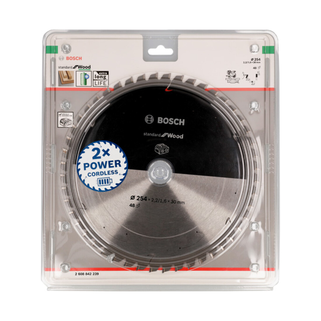 Lame de scie circulaire Standard for Wood Bosch, 254 x 30, 48 dents