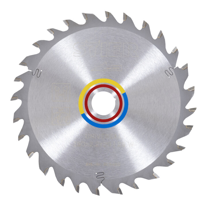 STIER Set lame de scie circulaire universelle 160 mm + lame de scie pour bois 160 mm