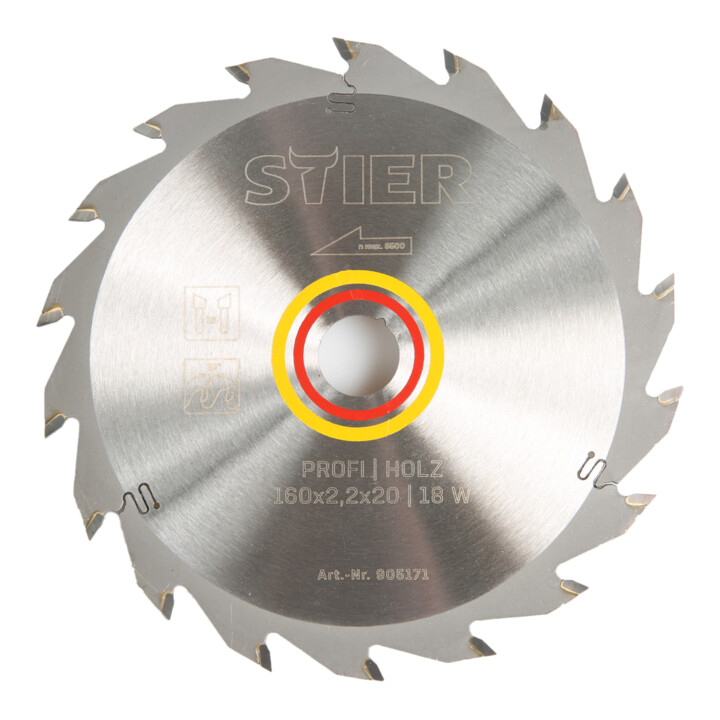 STIER Set lame de scie circulaire universelle 160 mm + lame de scie pour bois 160 mm
