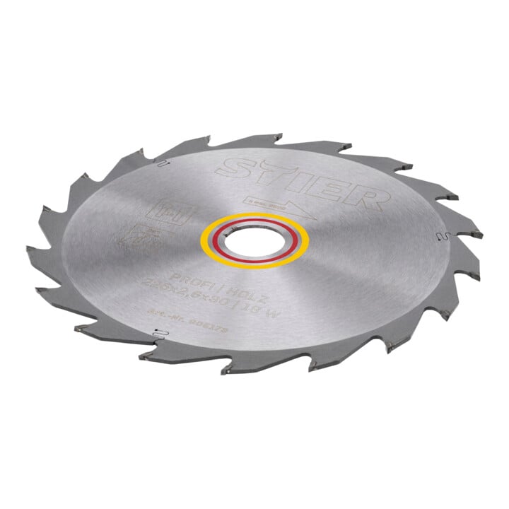 Lame de scie circulaire STIER Profi, bois, 225x2,6x30 18W, angle de coupe 28°