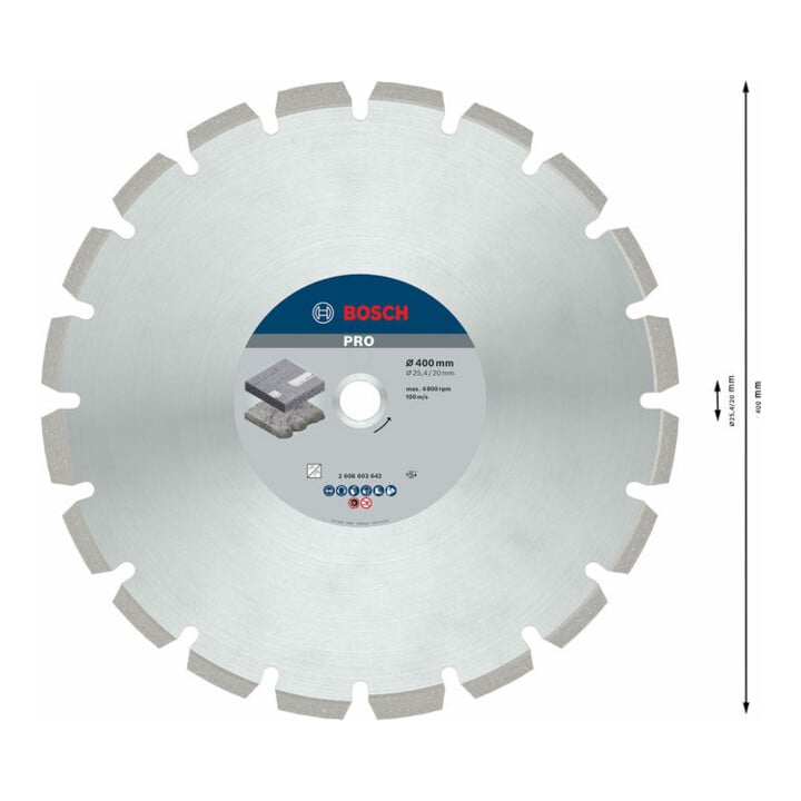 Lame de scie diamant Bosch Meilleur pour asphalte 400 x 20,00/25,40 x 3,2 x 12 mm