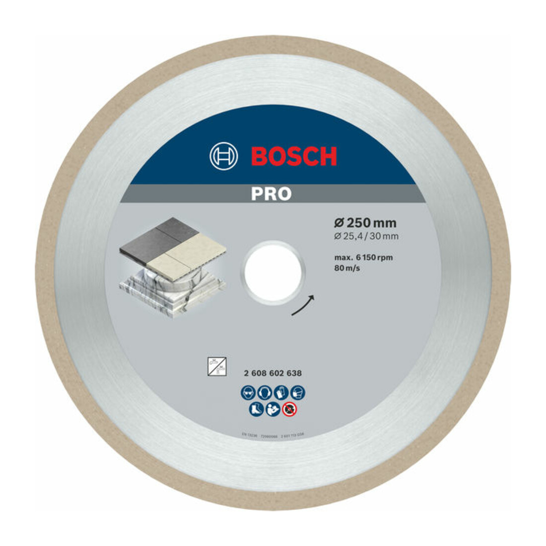Lame de scie diamant Bosch Meilleur pour la céramique 250 x 30/25,40 x 2,4 x 10 mm