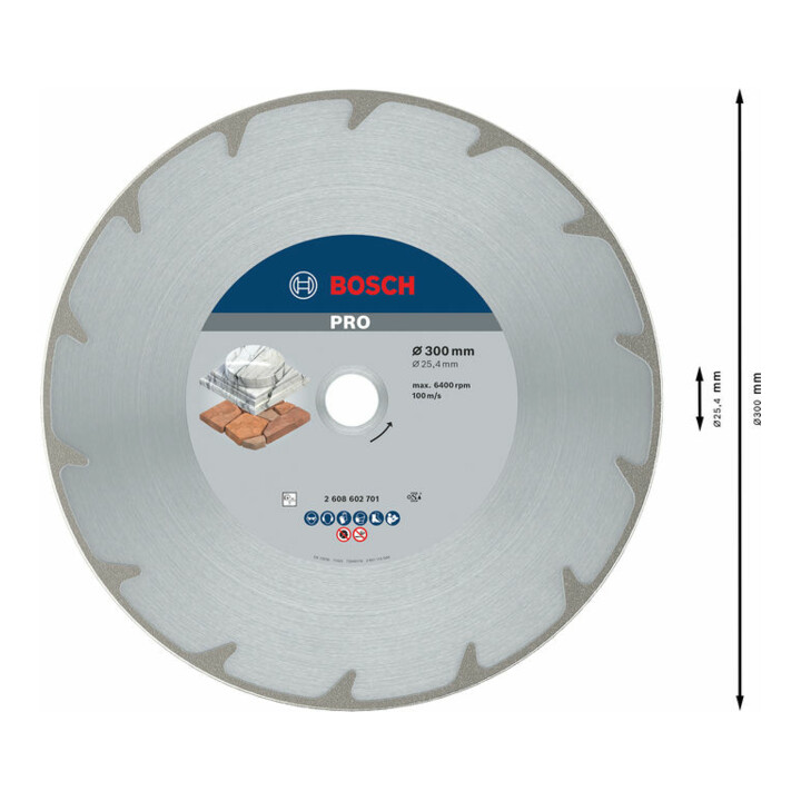 Lame de scie diamant Bosch Meilleur pour marbre 300 x 25,40 x 2,6 x 5 mm