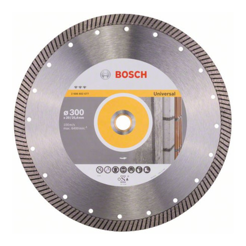 Lame de scie diamant Bosch Meilleur pour Universal Turbo 300 x 20,00/25,40 x 3 x 15 mm