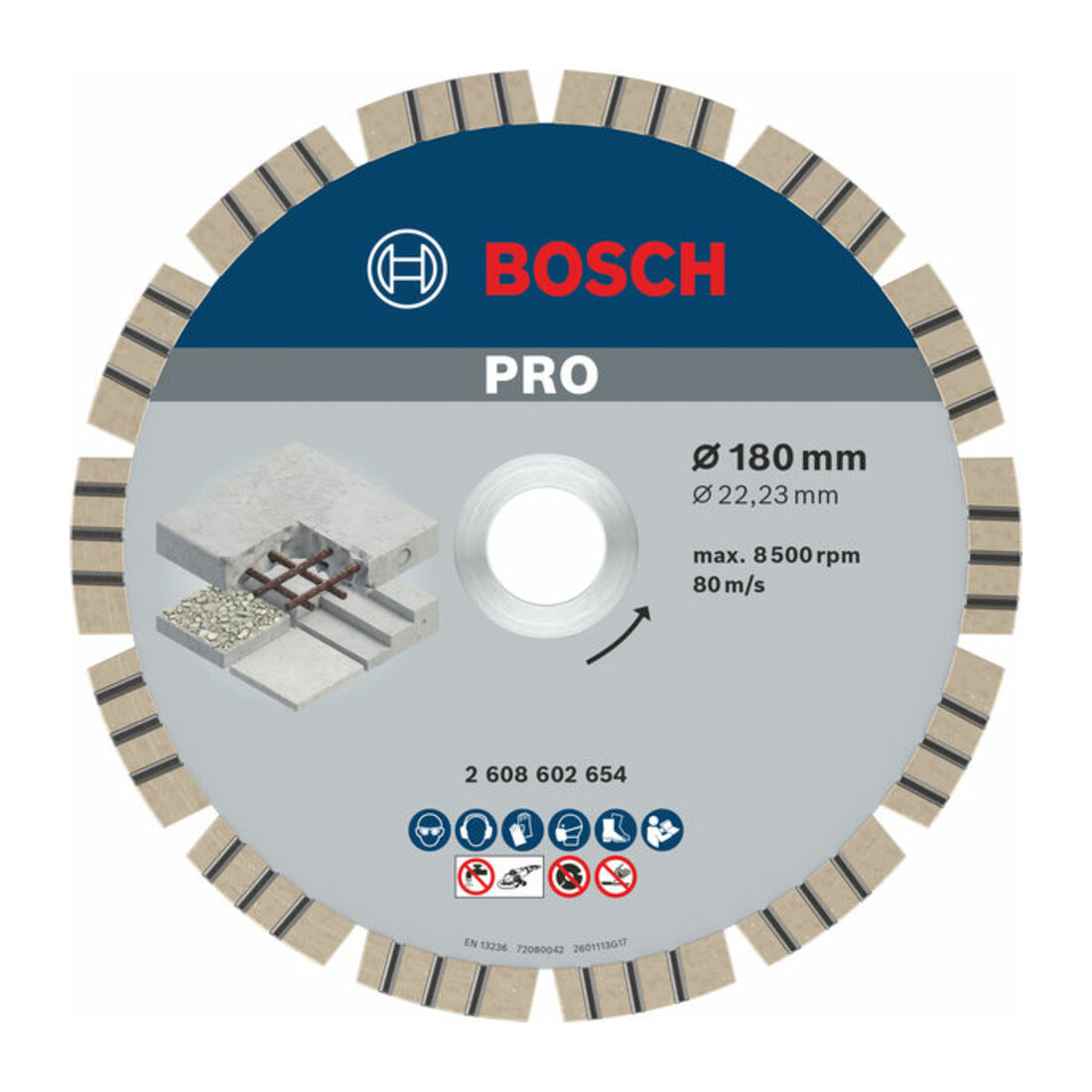 Lame de scie diamant Bosch Meilleure pour béton 180 x 22,23 x 2,4 x 12 mm
