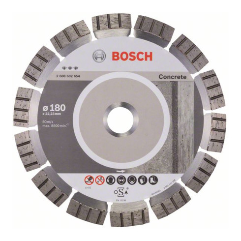 Lame de scie diamant Bosch Meilleure pour béton 180 x 22,23 x 2,4 x 12 mm