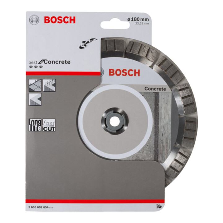 Lame de scie diamant Bosch Meilleure pour béton 180 x 22,23 x 2,4 x 12 mm