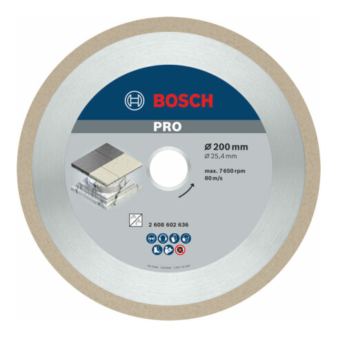 Lame de scie diamant Bosch Meilleure pour céramique 200 x 25,40 x 2,2 x 10 mm
