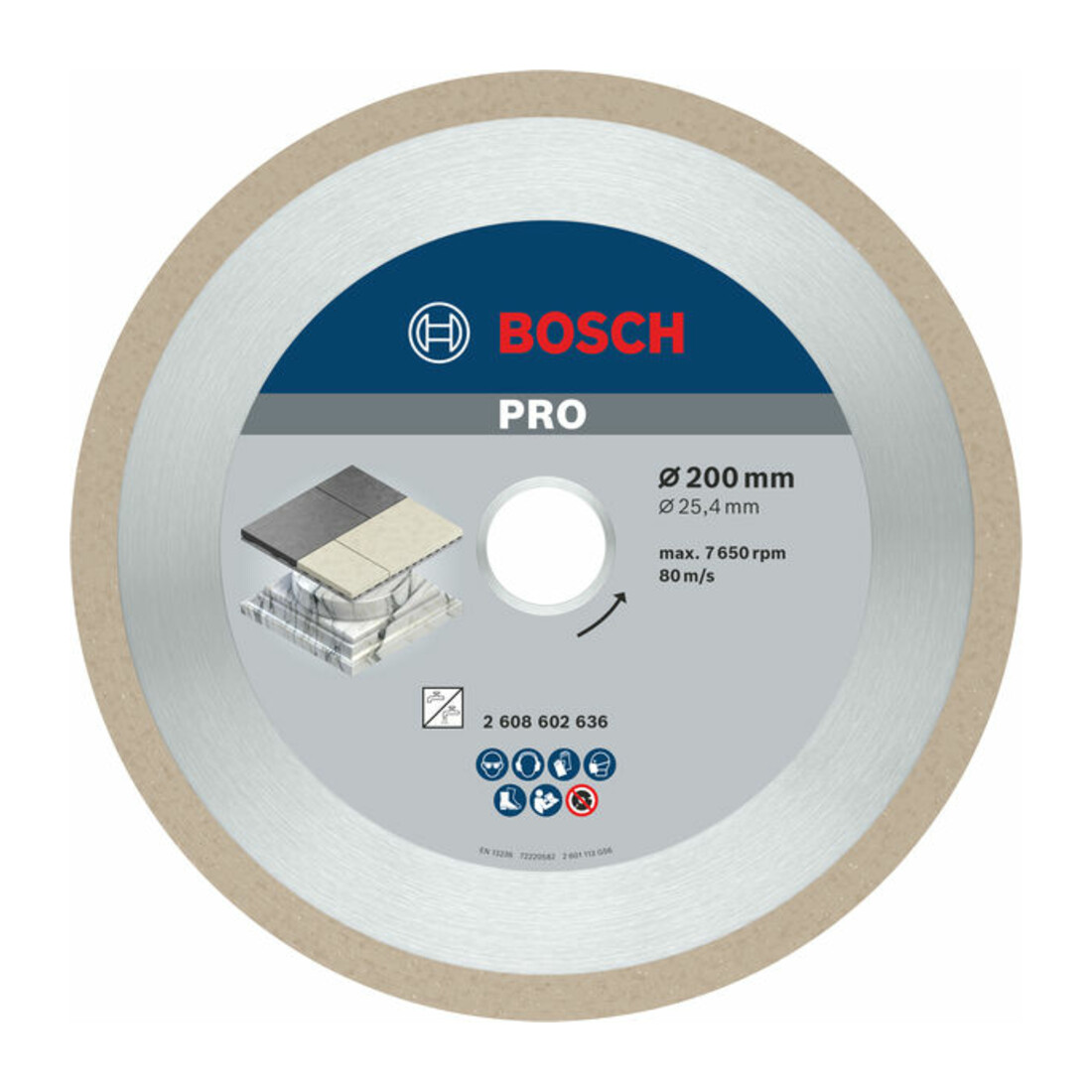 Lame de scie diamant Bosch Meilleure pour céramique 200 x 25,40 x 2,2 x 10 mm