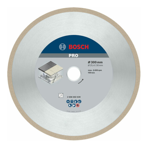 Lame de scie diamant Bosch Meilleure pour céramique 300 x 30/25,40 x 2,8 x 10 mm
