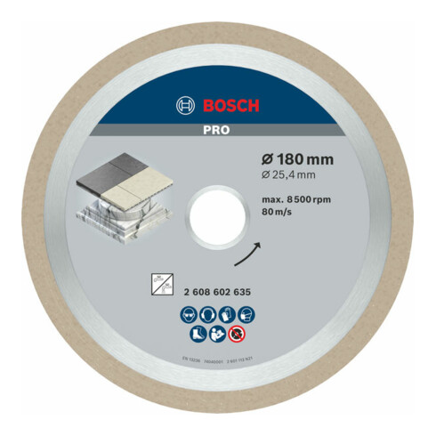 Lame de scie diamant Bosch Meilleure pour la céramique 180 x 25,40 x 2,2 x 10 mm