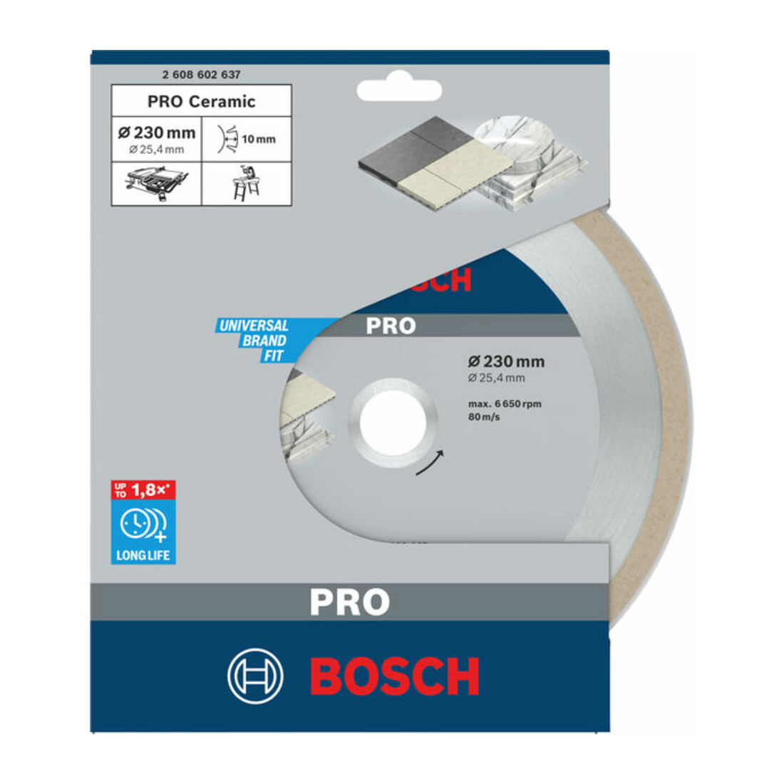 Lame de scie diamant Bosch Meilleure pour la céramique 230 x 25,40 x 2,4 x 10 mm