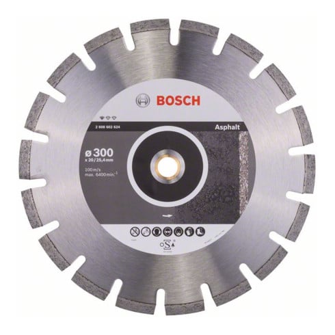 Lame de scie diamant Bosch Standard pour asphalte 300 x 20,00/25,40 x 2,8 x 8 mm