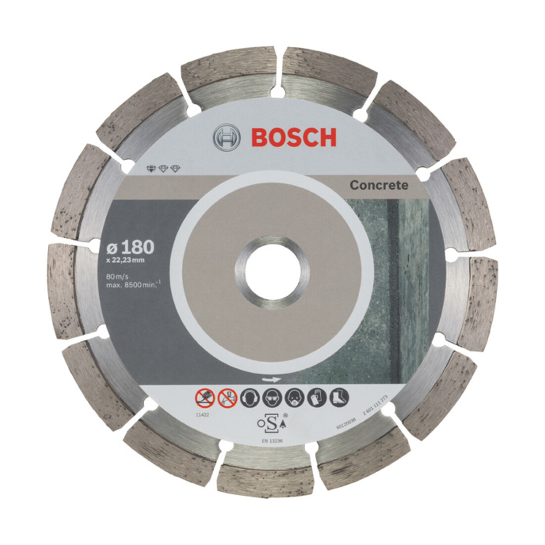 Lame de scie diamant Bosch Standard pour béton 180 x 22,23 x 2 x 10 mm