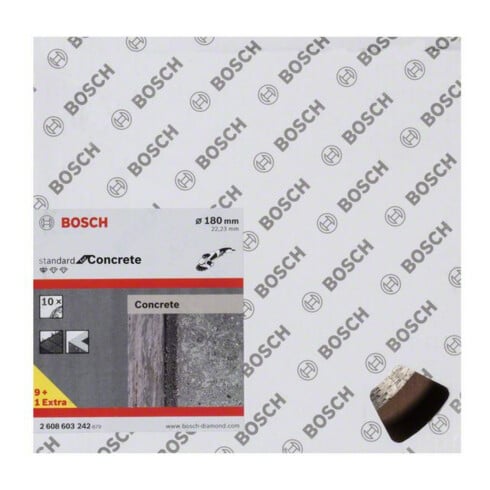 Lame de scie diamant Bosch Standard pour béton 180 x 22,23 x 2 x 10 mm