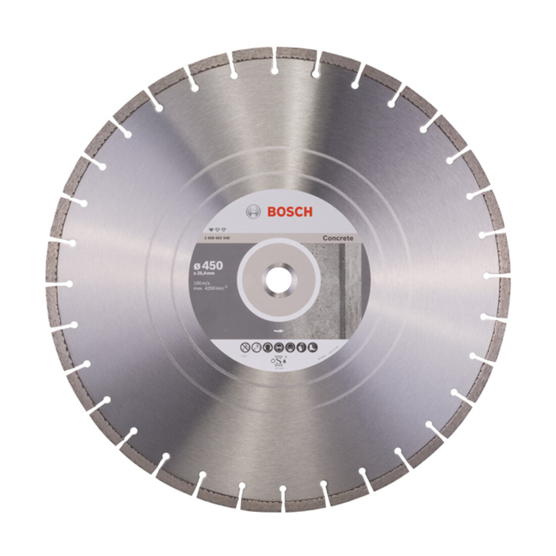 Lame de scie diamant Bosch Standard pour béton 450 x 25,40 x 3,6 x 10 mm