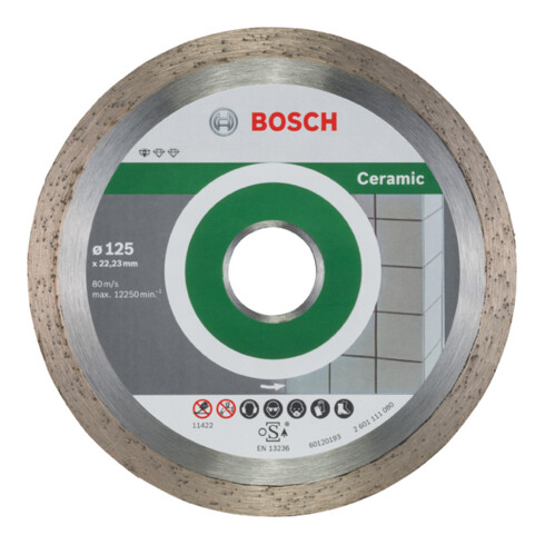 Lame de scie diamant Bosch Standard pour céramique, 125 x 22,23 x 1,6 x 1,6 x 7 mm